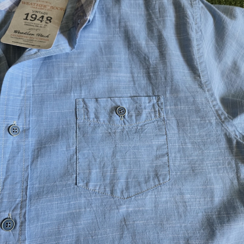 Weatherproof Vintage Men's Short Sleeve‎ Button-Up NWT Blue Size XL - Picture 6 of 12